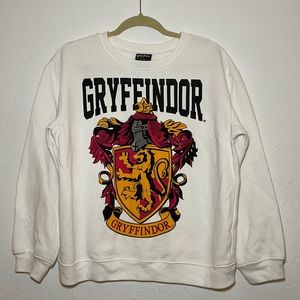 Harry Potter Gryffindor White Crew Neck Sweater *LARGE*